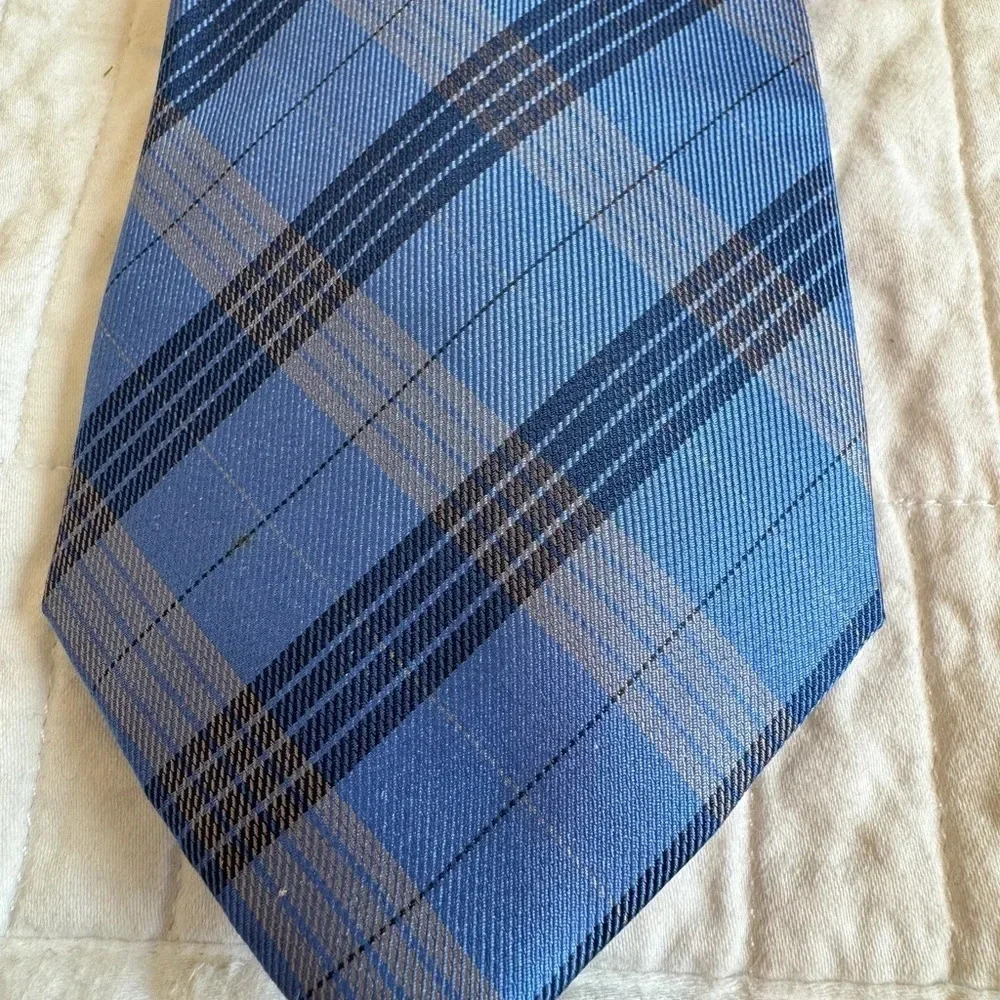 Chaps Blue Plaid Tie - Picture 2 of 5